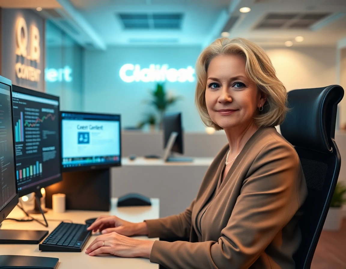 Senior content moderator overseeing flagged content and removal processes at computer workstation